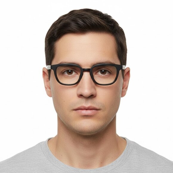 Berluti Mens Square/Rectangle Black Black Transparent Fashion Designer Eyewear